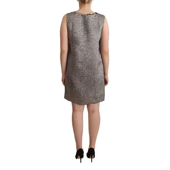 Comeforbreakfast Gray Sleeveless Shift Knee Length Dress